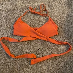 AERIE WRAP HALTER BIKINI ORANGE